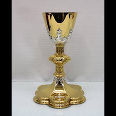 9 3/8" Two-Tone Sterling Cup Chalice and Paten SKU THS-147